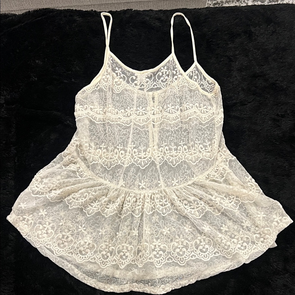 BP White Lace Detail Top - Picture 4 of 4